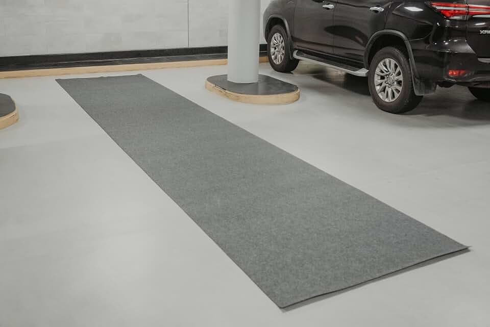BALIBETOV Garagenbodenmatte wasserdicht | Garagenmatte & Mehrzweck-Läufer mit Gummirückseite für Auto, Flur & Küche | 2 Rollen 1,22 x 5,79 m