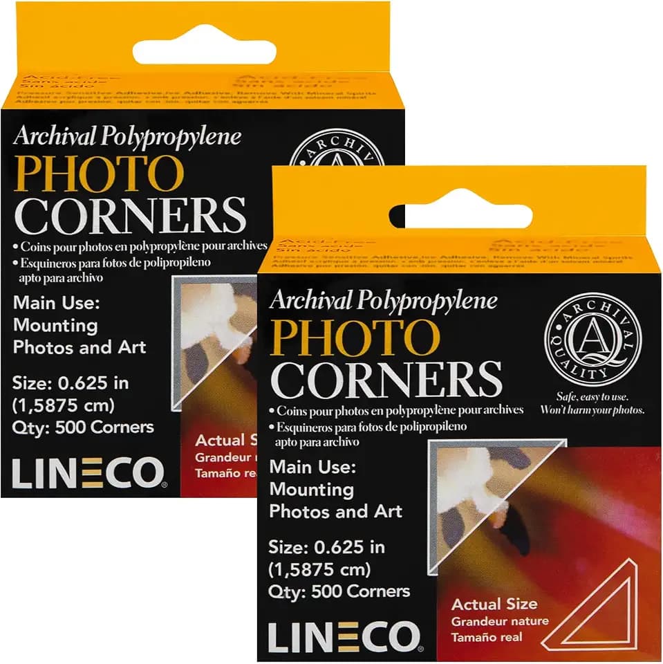 Lineco Infinity 0.625" Clear Archival Photo Corners, 500 PCS