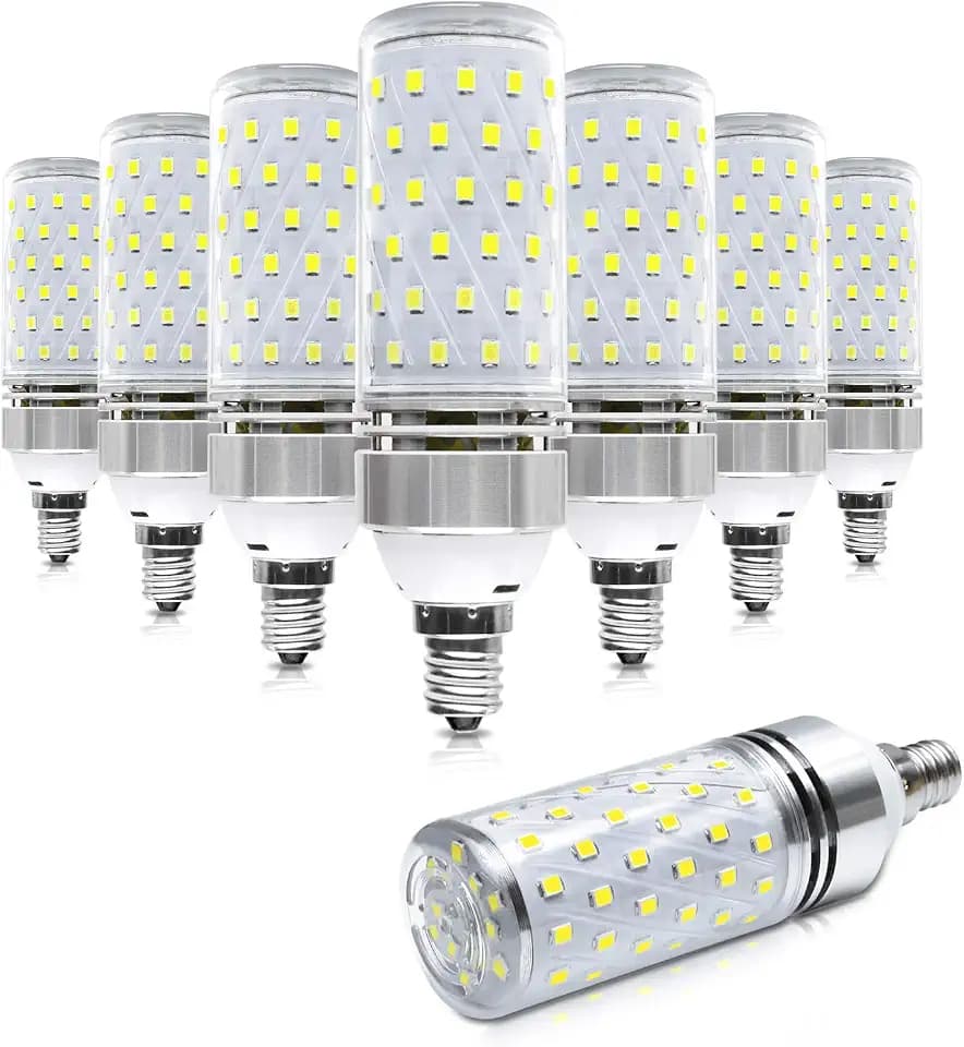 Super Bright E12 LED Bulb, 16W 1500LM Light Bulbs, Natural White 4000K LED Lights Bulbs, CRI80+, 120W Incandescent Bulb Equivalent, E12 Base Non-Dimmable, Suit for Ceiling Fan, Chandelier, 8 Pack