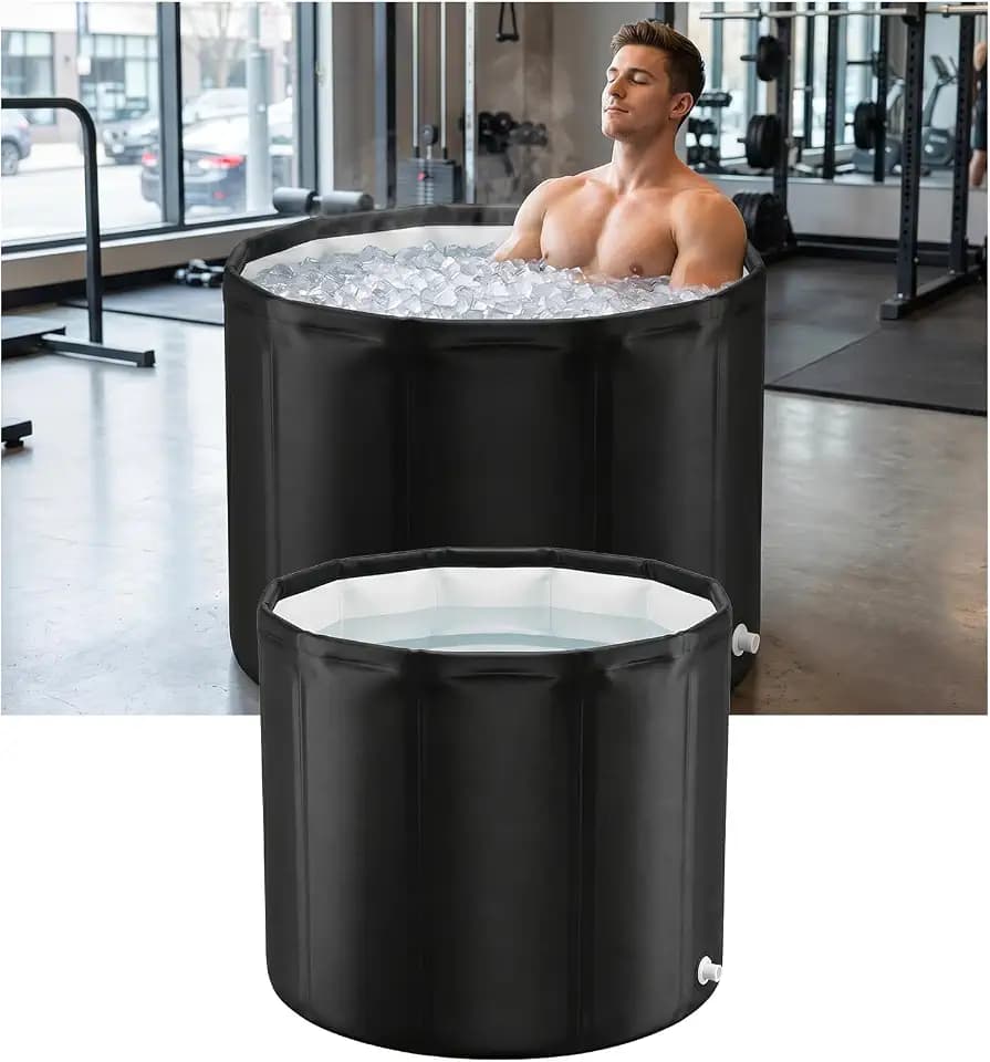 Portable Bathtub for Adults 31.5"x26" Foldable Ice Bath Tub for Shower Bathroom Collapsible Cold Plunge Bathtub