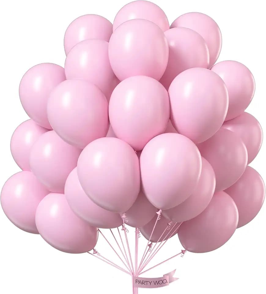 PartyWoo Baby Pink Balloons 50pcs Pastel Pale Light Pink Color