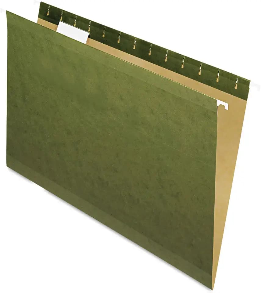 Pendaflex Reinforced Hanging Folders, Legal Size, Standard Green, 1/5 Cut, 25/BX (4153 1/5)
