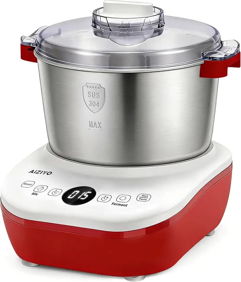 AIZIYO DoughChief, 7.4QT Dough Mixer, Dough Maker with Ferment Function, Bread Maker with 304 Stainless Steel Bowl, Removeable lid, Touch Panel Control, Proofing Box for Pizza & Bread