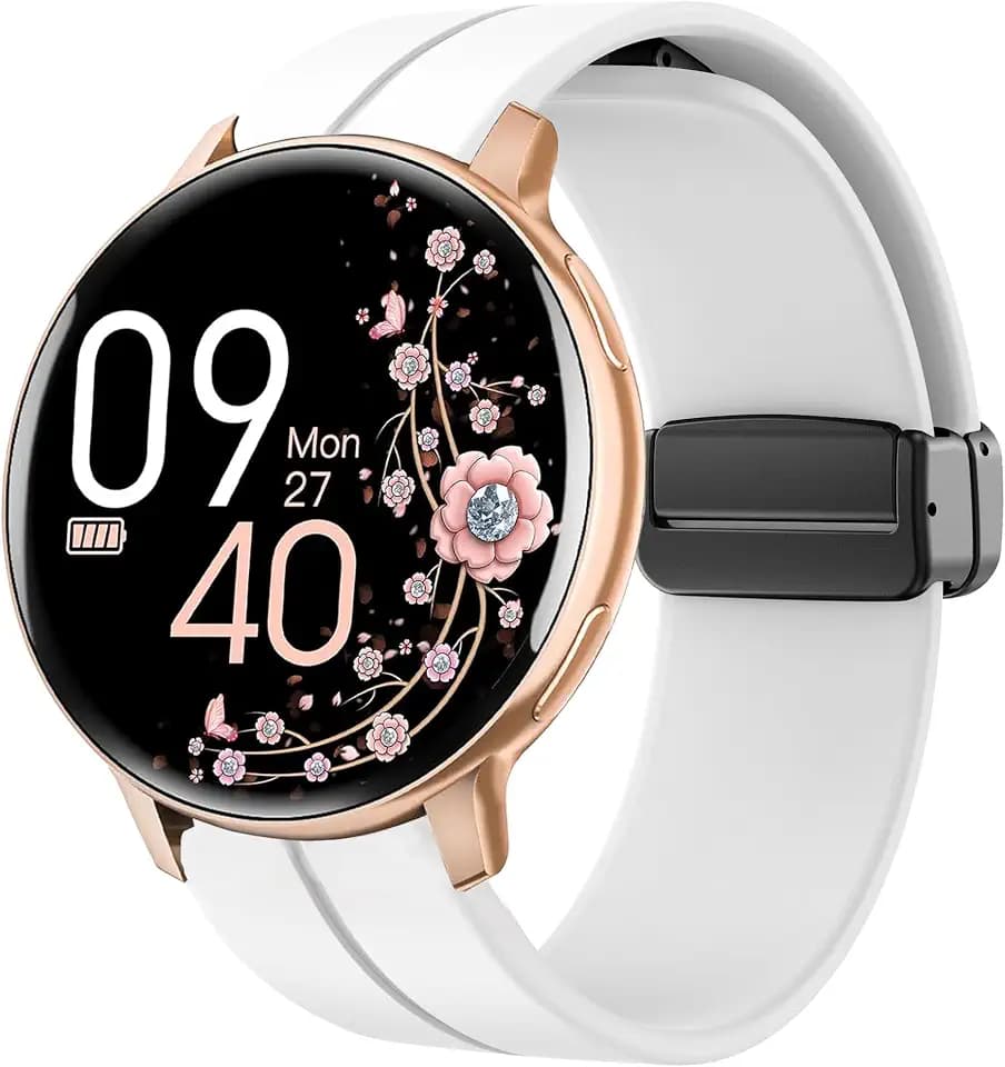 Blueshaweu Kompatibel mit Hasakei S53 Smartwatch, Sportarmband, Silikon, Ersatzarmband mit Magnetverschluss, kompatibel mit HASAKEI S53 1,39 Zoll (3,9 cm) Smart Watch (weiß)