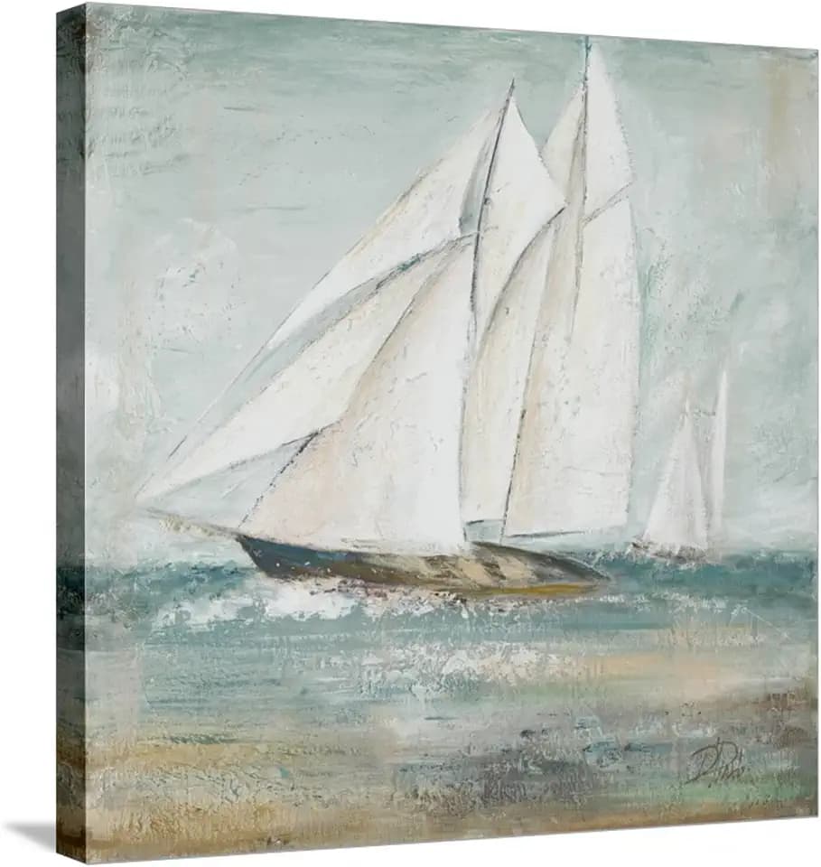 ART.COM Stretched Canvas Print Cape Cod Sailboat I by Patricia Pinto, 24" x 24"