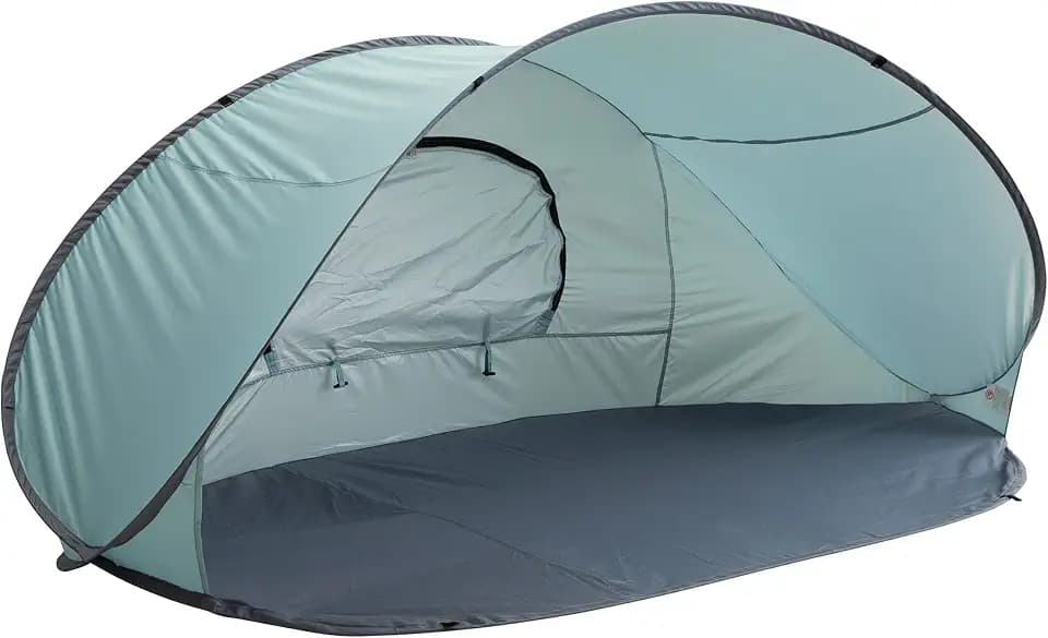 Pop Up Beach Tent - Fits 2-3 People - Sun Shelter with UV Protection and Ventilation - Water and Wind Resistant Camping Canopy by Wakeman (Blue)