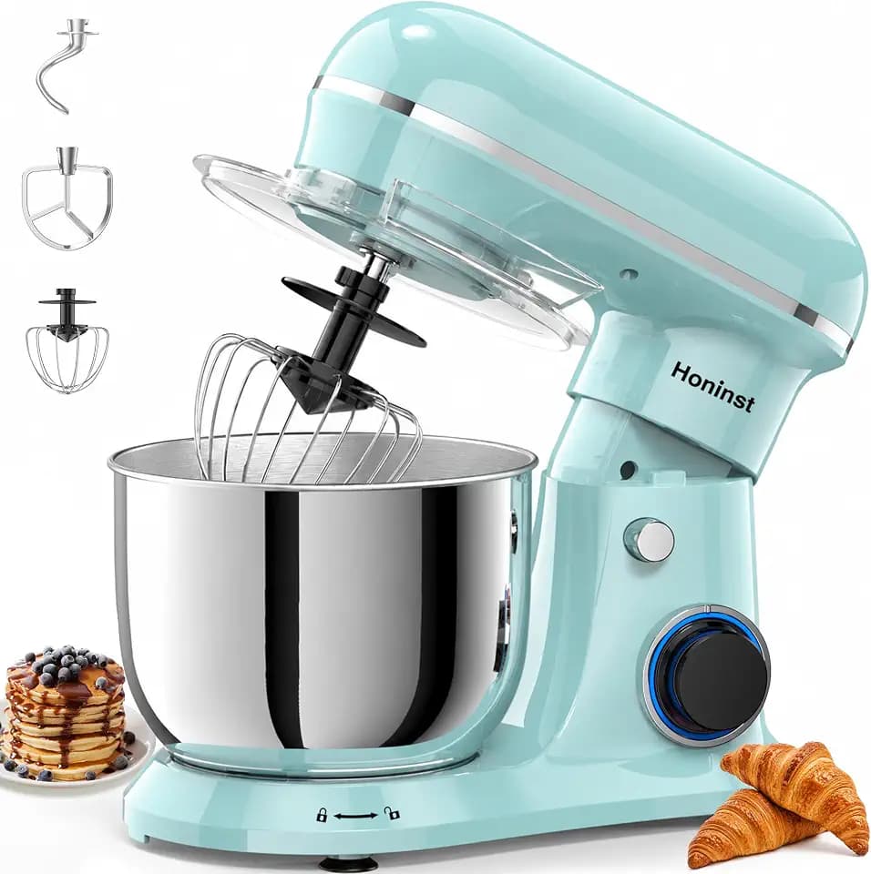 Honinst 4QT Electric Stand Mixer, 10-Speed Tilt-Head Compact Kitchen Mixer