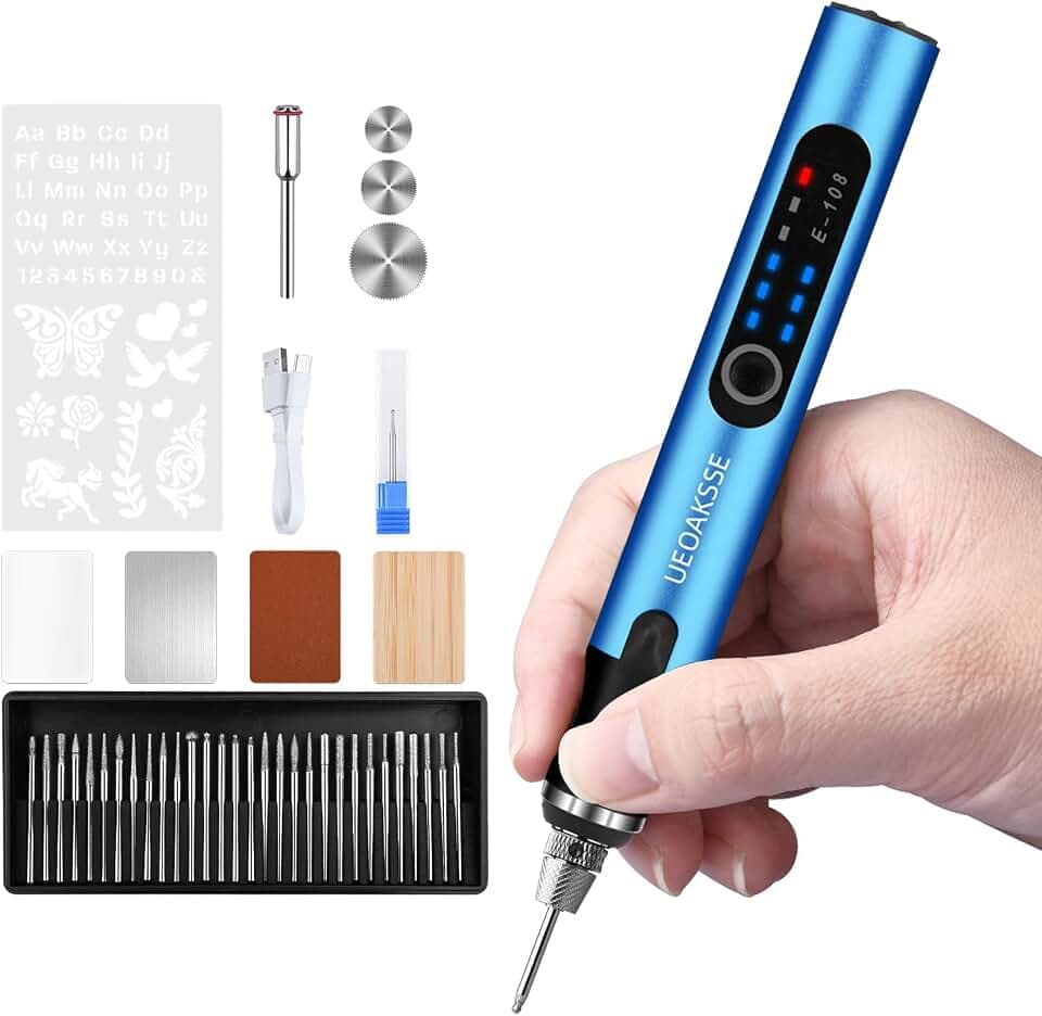Electric Engraving Pen Set, Cordless Engraver Pen with 60+ Accessories, 3-Speed Adjust Rotary Tool for DIY, Art & Personalized Gifts