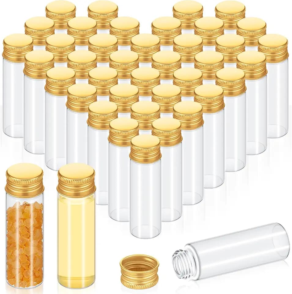 Didaey 100 Pcs 15 ml Tiny Jars with Lids, Gold Caps