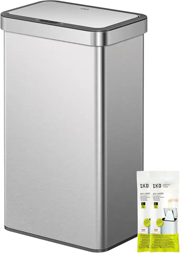 EKO 21 Gallon Touchless Motion Sensor Kitchen Trash Can, Stainless Steel