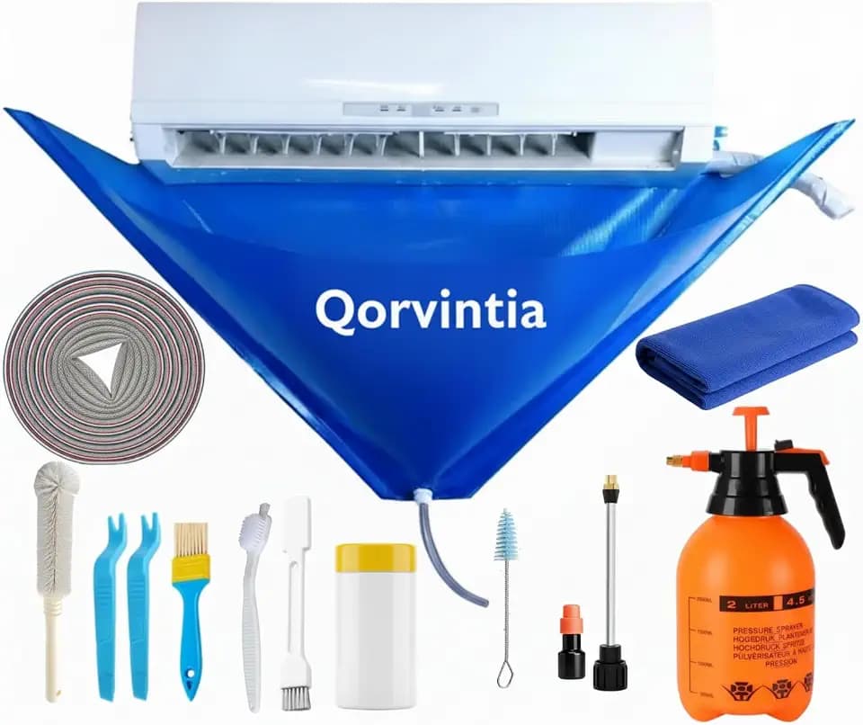 Mini Split Cleaning Kit with 2L High-Pressure Sprayer, 13Pcs Air Conditioner & Air Duct Cleaning Kit, Waterproof PVC AC Cleaning Cover Bib, HVAC Cleaning Tools, Fits 38–48 Inch Units