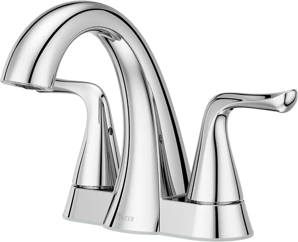 Pfister Willa Bathroom Sink Faucet 4 inch Centerset 2-Handle 3-Hole NSF Certified Polished Chrome Finish with Push & Seal Drain TiteSeal Mounting Technology LF048MALCC