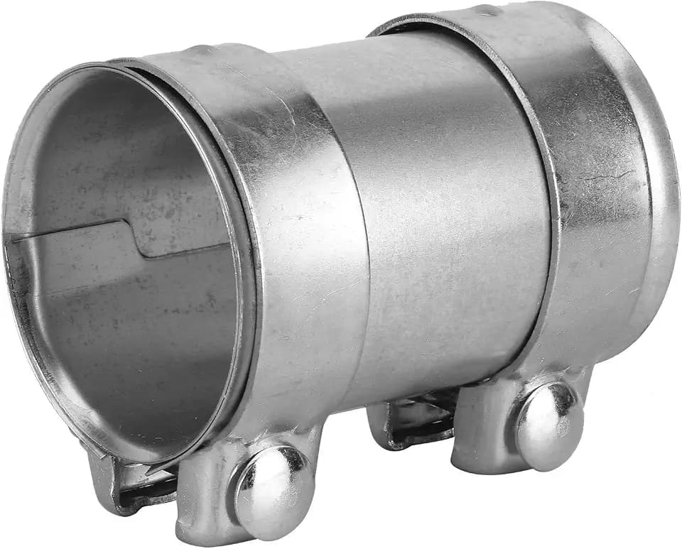 3-Zoll-Auspuffüberlappung, 76-mm-Auspuffhülsenklemme 3-Zoll-76-mm-Auspuffrohrverbinder Doppelklemmenverbinder Edelstahlhülse Universalrohr-Reparaturteile Schalldämpferrohr 3,25-Anschluss