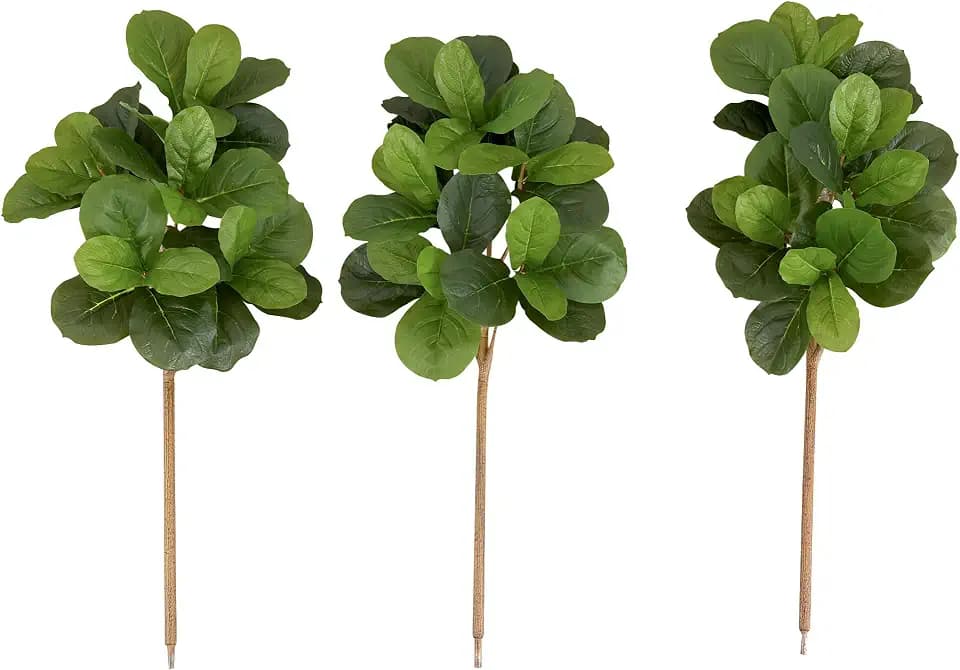 Nearly Natural 3.5ft. Artificial Fiddle Leaf Fig Tree (No Pot), (Set of 3)
