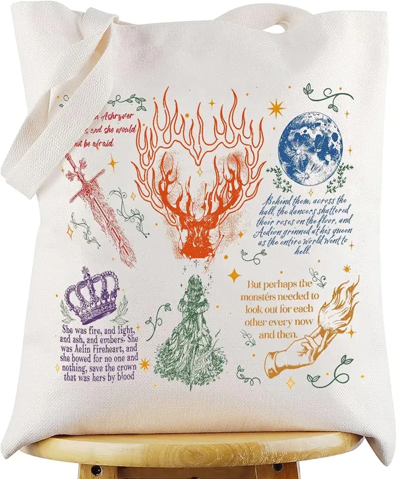 KEYCHIN TOG Bookish Tote Bag Novel Series Fans Gifts Book Lover Fans Reusable Grocery Bag Tog Bookish Gifts