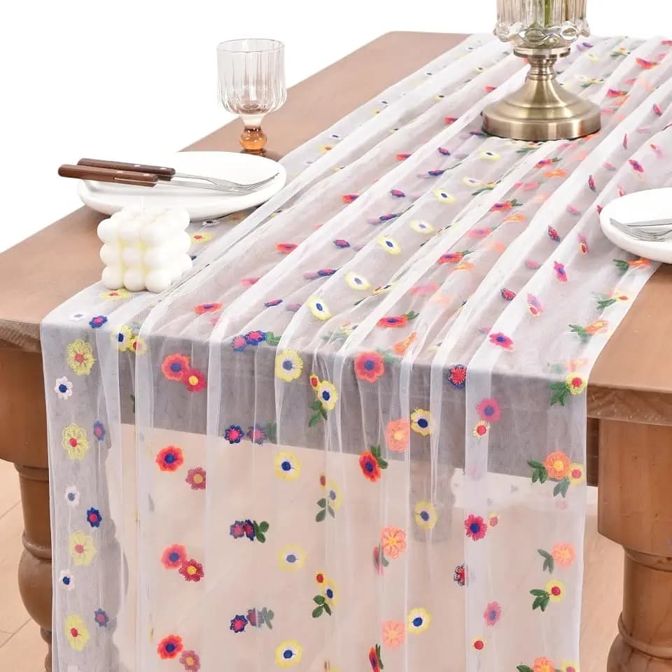 6 Pack Flower Table Runner Floral Daisy Fall Wedding Birthday Party Decor
