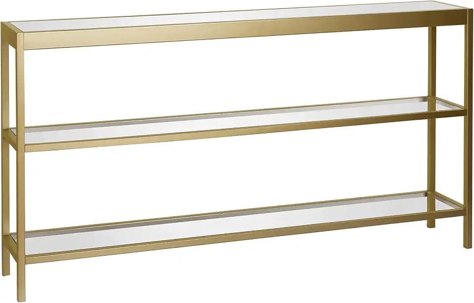 Henn&Hart 55" Modern Console Table, Sofa Table, Gold