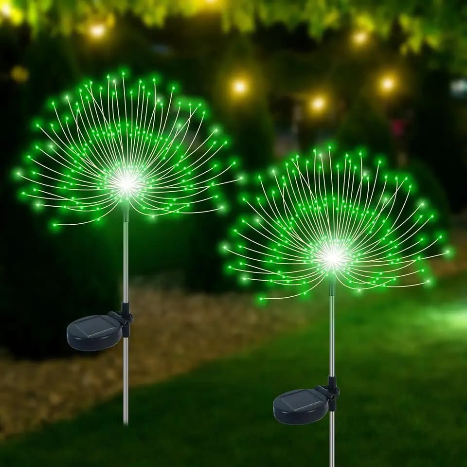 Slyuexu Solar Garden Lights Outdoor Waterproof, 2 Pack 120 LED