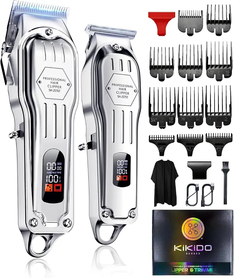 KIKIDO Cordless Hair Clippers for Men Professional Home Hair Cutting Kit