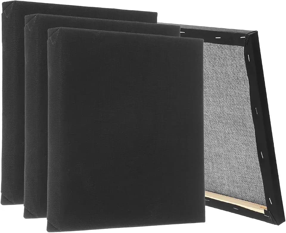 PATIKIL Black 24 Pcs 6" x 6" Large Canvas for Painting, Primed Cotton Blank Canvas for Acrylics, Oil, Watercolor Paints
