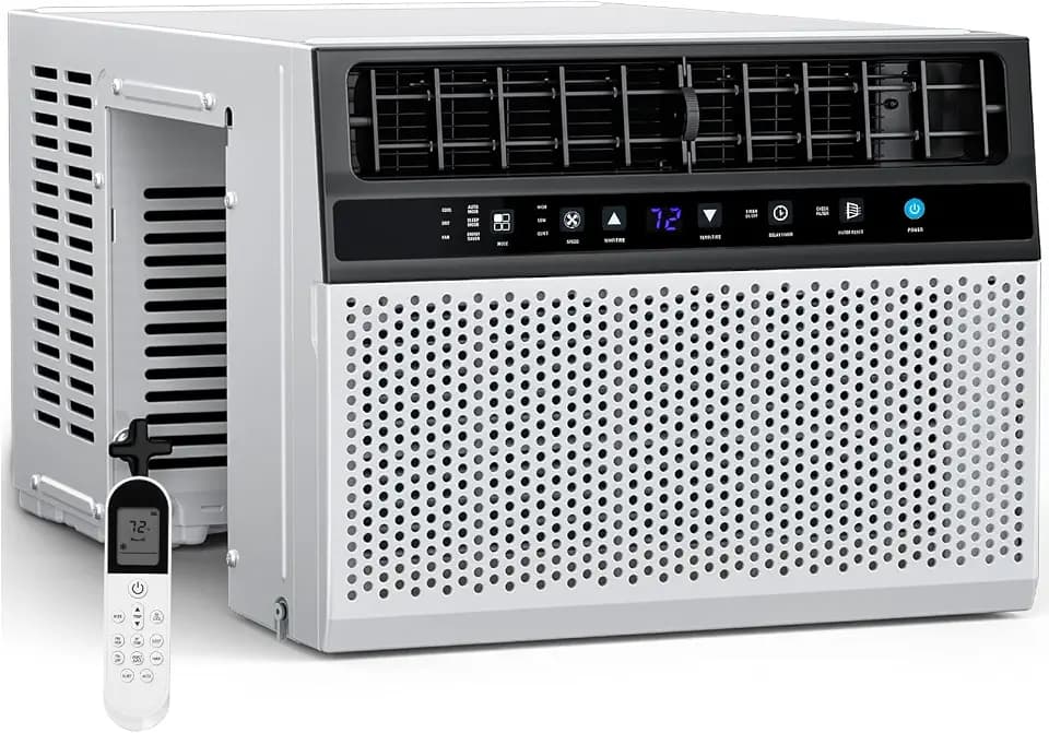 COWSAR 10000 BTUs Window Air Conditioner for Room, Window Air Conditioner, Cools Up to 450sq.ft, Window AC Unit with Cooling, Dehumidifier and 3 Fan Speed, 24-Hour Timer & ECO Mode