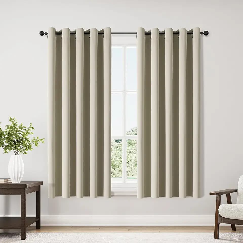 ChrisDowa Room Darkening Curtains for Bedroom and Living Room 70 Inch Wide