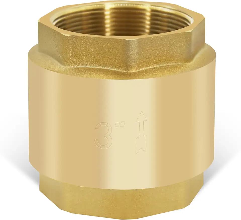 3" NPT Vertical Spring Check Valve, Brass, Heavy-Duty, Female Thread, DN80