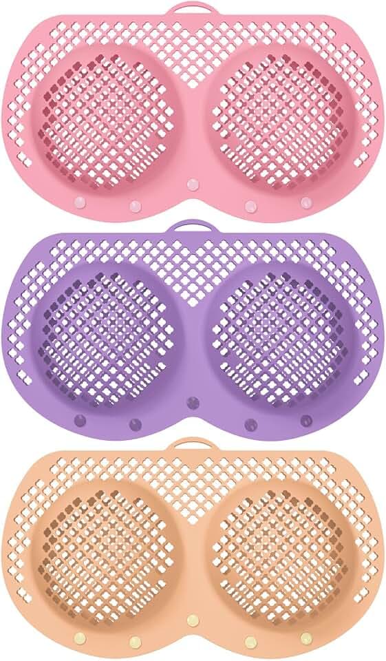3PCS Bra Bags for Laundry, Lingerie Bag for Washing Delicates, Silicone Laundry Bra for Washing Machine A-36D Cup, Maternity Everyday Bras, Underwired Socks