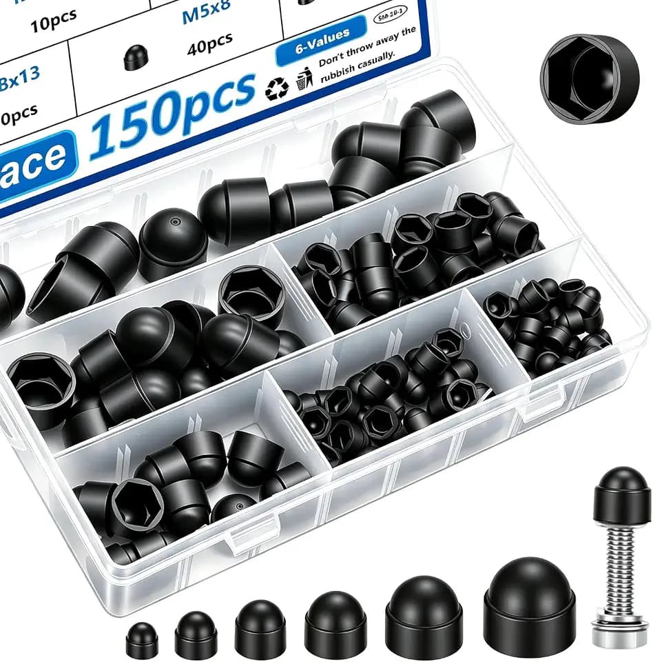 smseace 150pcs 6-Values Bolt and Nuts Protective Caps