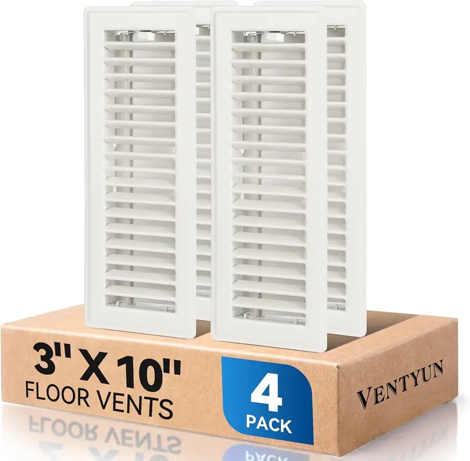 3"x10" Floor Register Vent Covers, 4Pack, Cream White