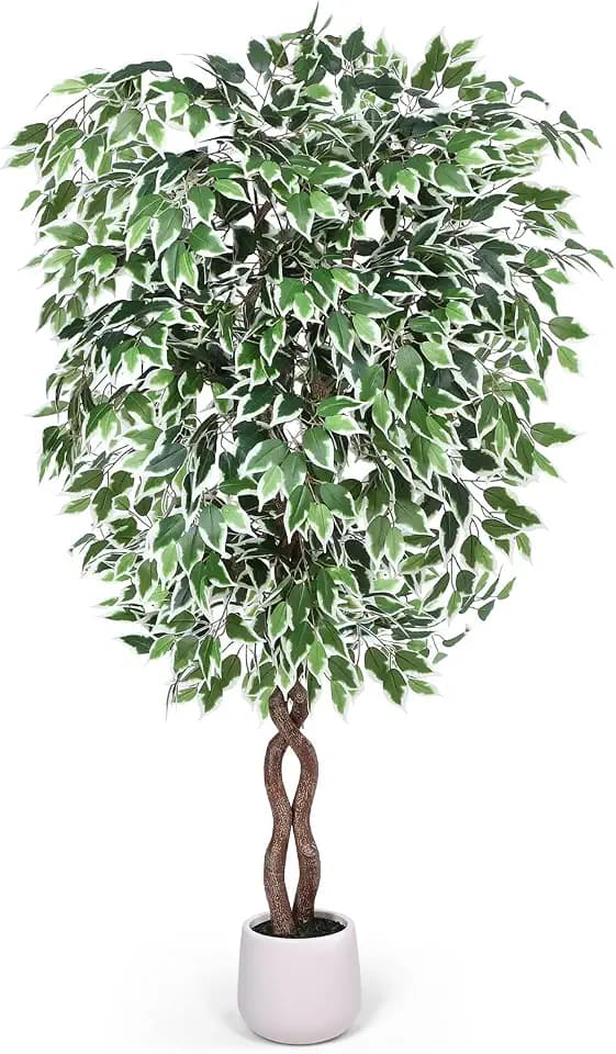 Jocoevol 6FT Artificial Ficus Tree, Tall Faux Trees Indoor with Planter