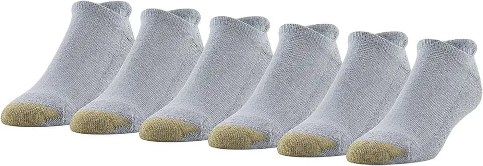 : GOLDTOE Men’s 656HT Cotton No Show Heel Tab Athletic Socks, 6-pairs