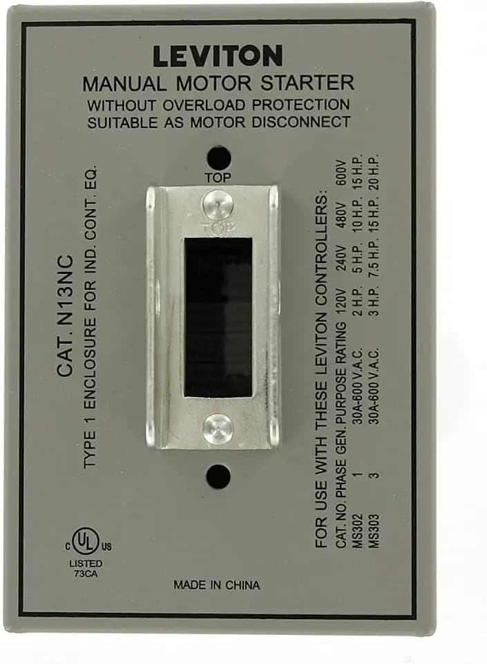 Leviton GY Type 1 Enclosure (for 30 Amp Motor Controller), N13NC-DS, Gray