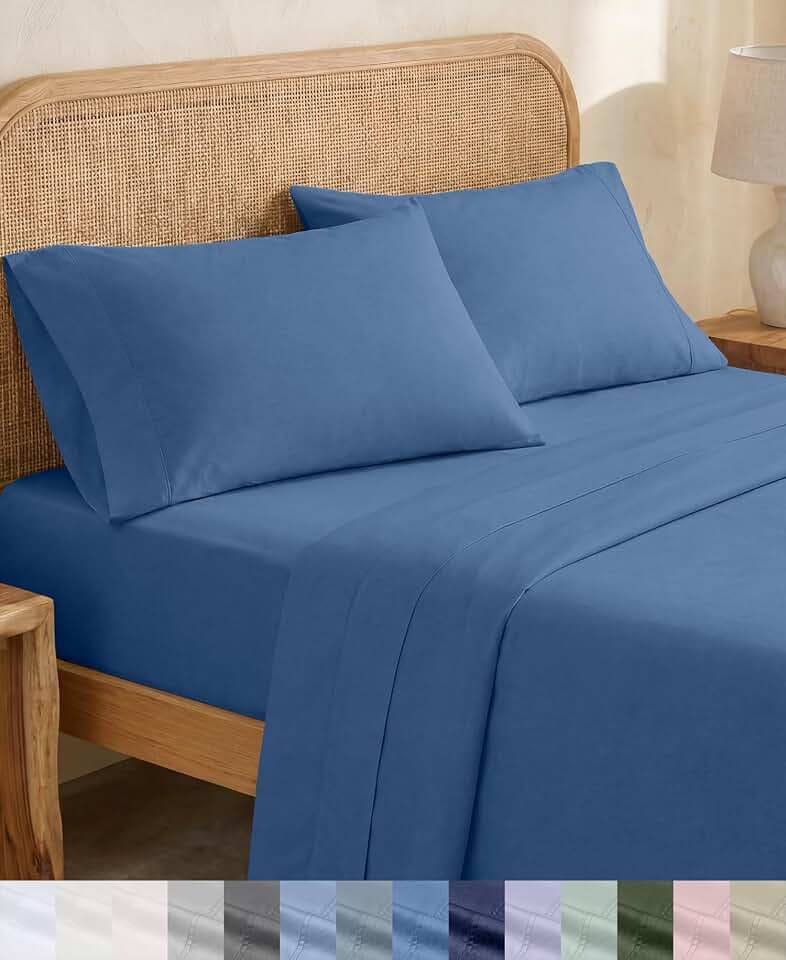 California Design Den Organic Cotton Twin Size Bed Sheet Set, 3 Pcs