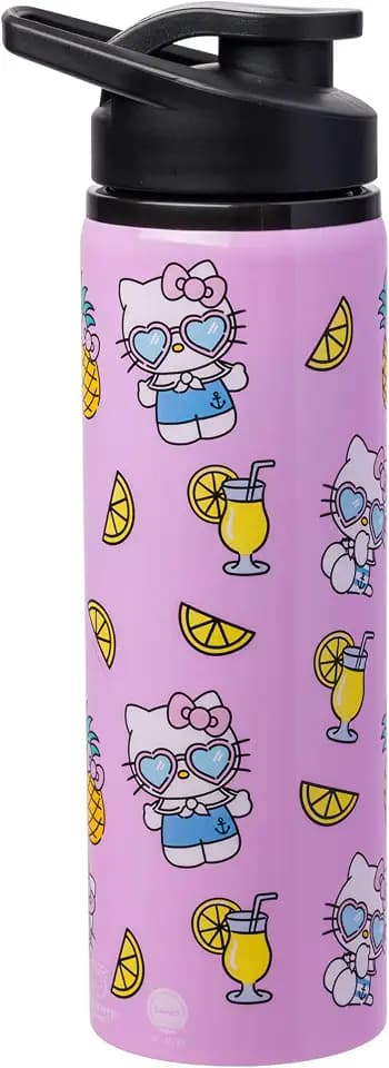 Silver Buffalo Hello Kitty Summer Style, Stainless Steel Water Bottle, 25oz