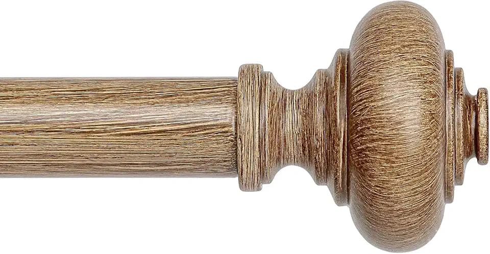 Curtain Rod 36-91 Inch, Wood Curtain Rods for Windows