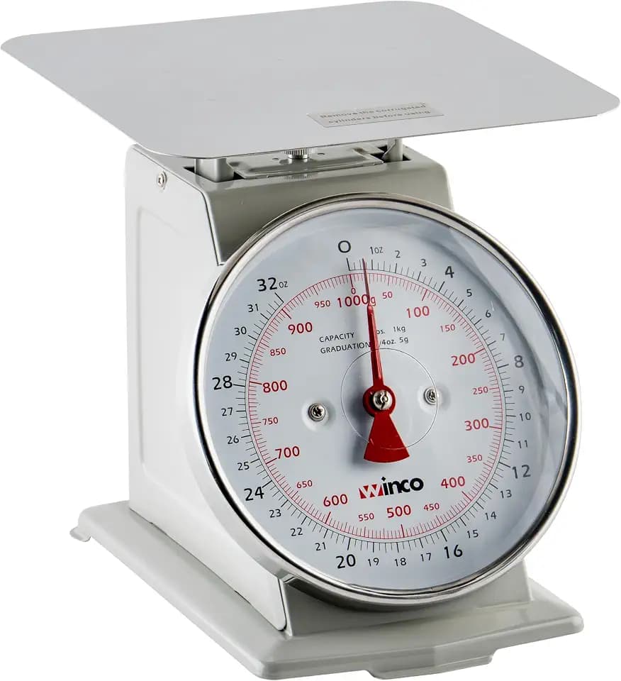 Winco 6 1/2" Clear Analog Receiving Stainless Steel Scale