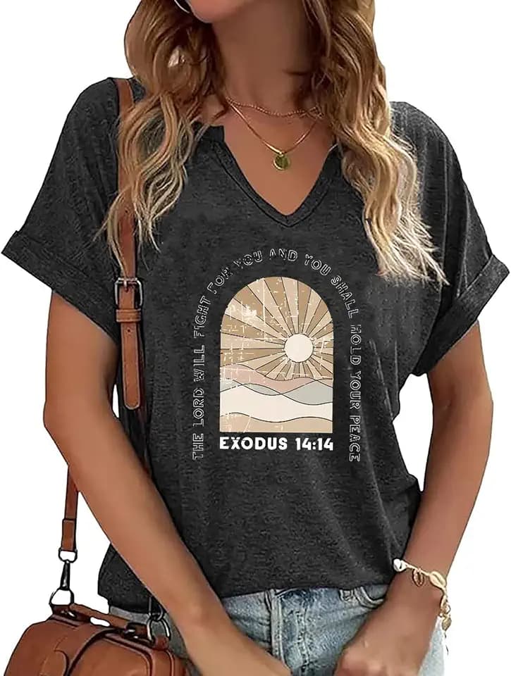 Christian Shirts for Women Jesus Faith Inspirational Short Sleeve Tops Tees