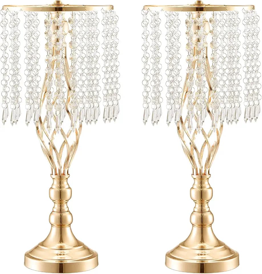 VEVOR 12PCS Metal Wedding Gold Centerpieces for Table 19.3”,Holders for Tables, Wedding Dinner Party and Ceremony Decor