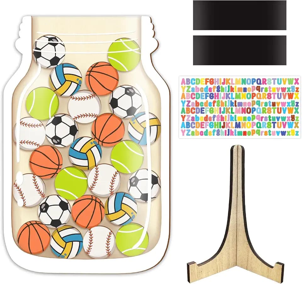 1 Set Magnetic Reward Jar for Kid Behavior Classroom, Personalized Sports Baseball Reward Jar Magnetic for Student Awards Home, Positive Behavior Training Tool for Potty Training Chore Chart