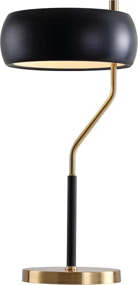 JONATHAN Y Oskar Desk Lamp Mid-Century Modern Task 22.5", Black/Brass Gold