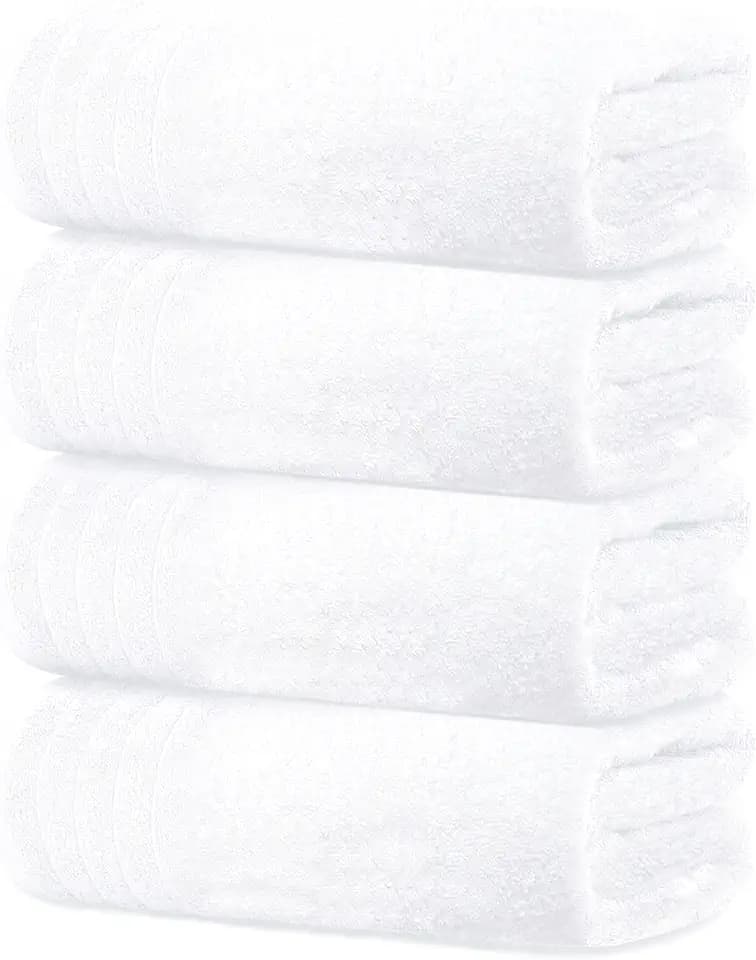Tens Towels 4 Piece Extra Large Bath Towels 30 x 60 Inches, White