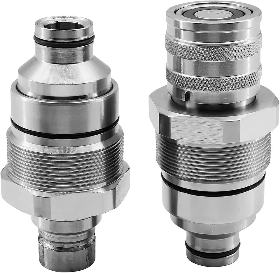 Hydraulic Male Female Flat Face Quick Coupler 7246799 7246802 AT406474 AT406475 Compatible with Bobcat 753 763 773 863 864 883 A770, Compatible with Johnn Deeree 318E 319E 320E