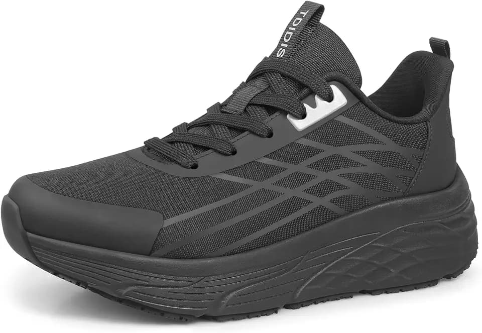 Black Non Slip Work Shoes for Women, Kitchen Food Service Sneakers