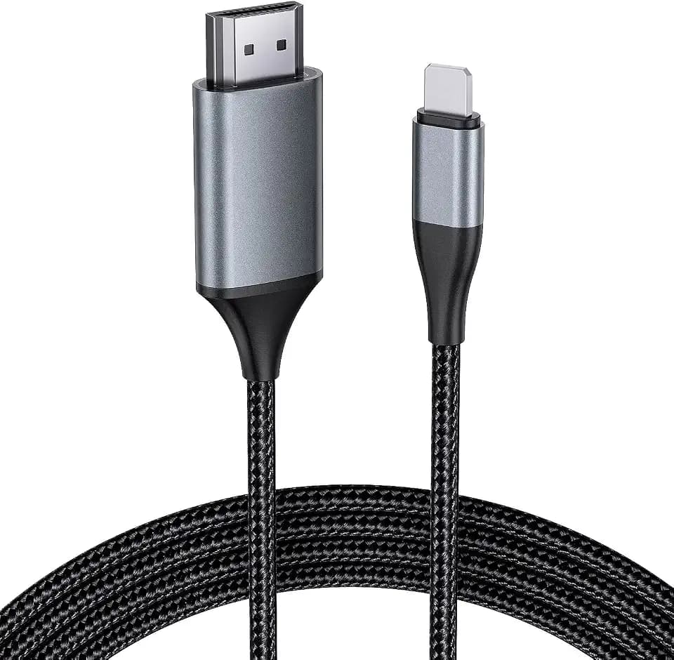 HDMI-Kabel für iPhone 4,0 m, HDMI-Konverterkabel,HDMI-Verbindungskabel,Telefon/Pad/Pod zu TV/Monitor/Projektor,Kompatibel mit iPhone14, 13, 12, 11, YouTube-TV-Ausgang,HD1080P,Plug and Play
