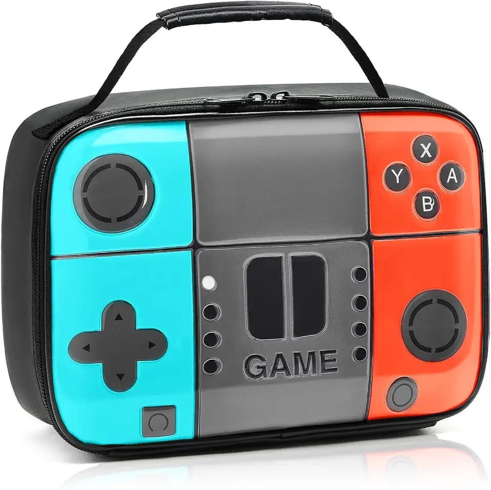Kids Lunch Box for Boys,Game Console Insulated Lunch Bag for Kids,Leather Lunchbox for Boys,Waterproof Leakproof Portable Fits Most Bento Boxes