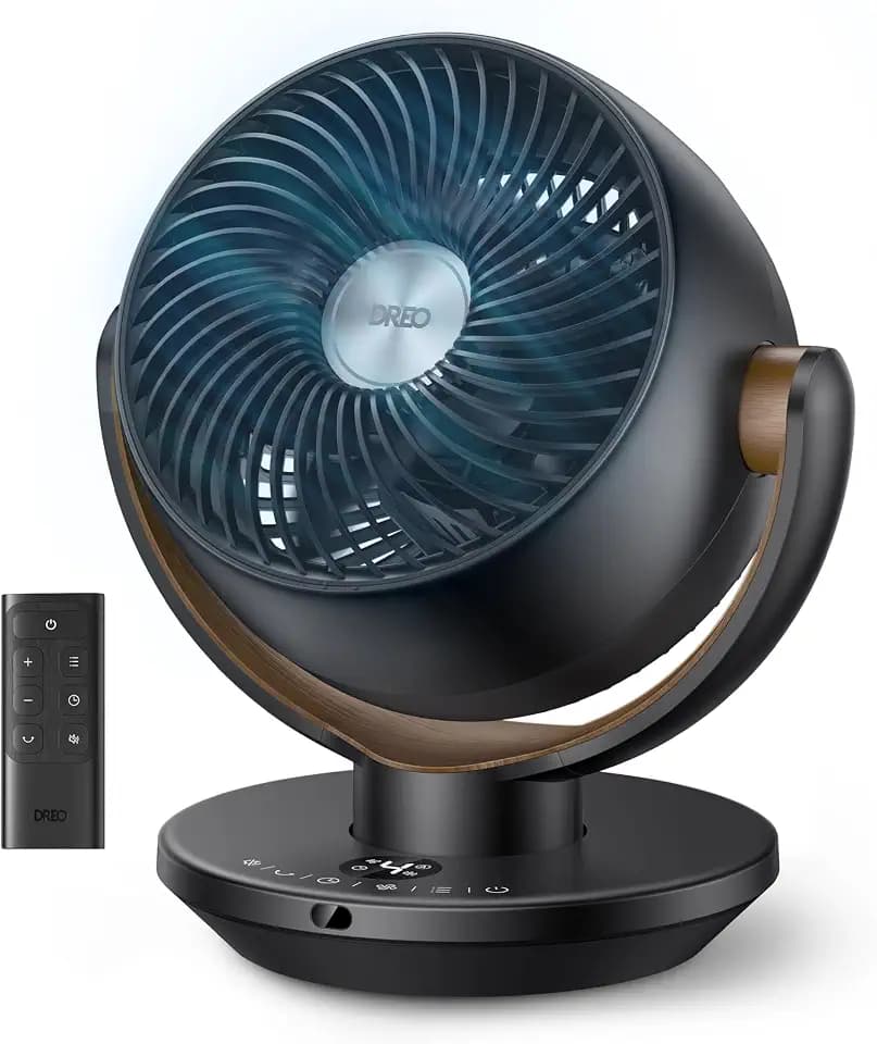 DREO Fan for Bedroom, Desk Air Circulator Fan with Remote, 11 Inch Table Fans for Whole Room, 65ft Powerful Airflow, 120° Vertical Manual +90° Oscillating, 4 Speeds, 8H Timer, 25dB Quiet Fan, Home