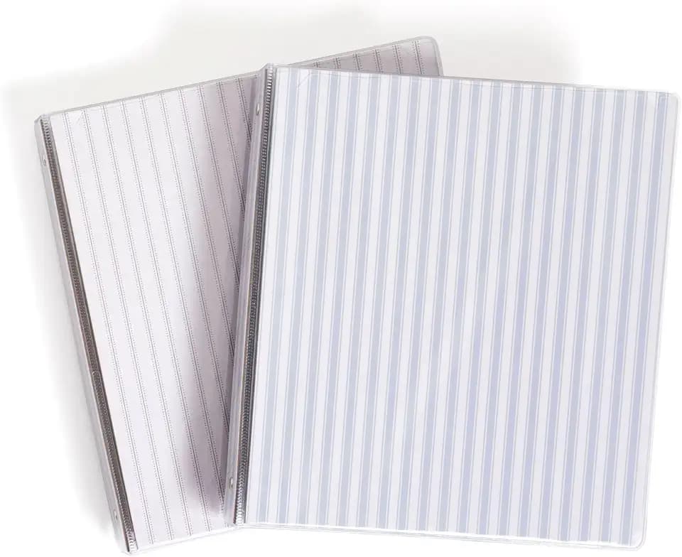 U Brands 2 Pack 1 Inch Clearview Binders, Romantic Vintage, O-Ring, 2 Interior Pockets, Clear View Cover, Holds Letter Size Paper