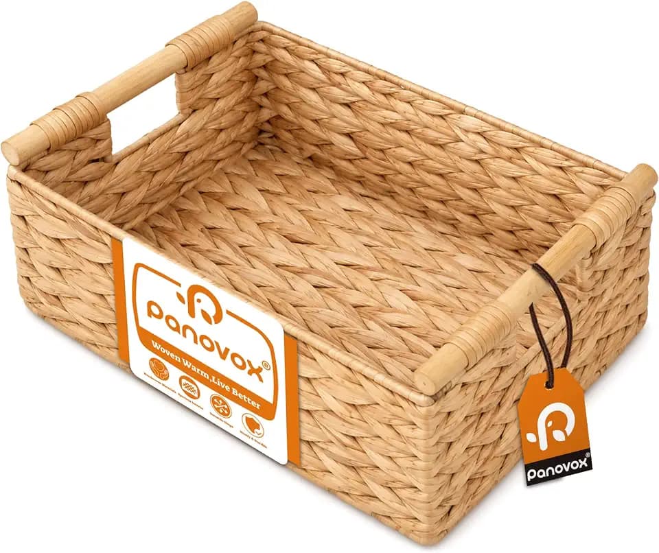 Wicker Basket, Large Basket for Gift Baskets Empty, 15.4x11x6.3in