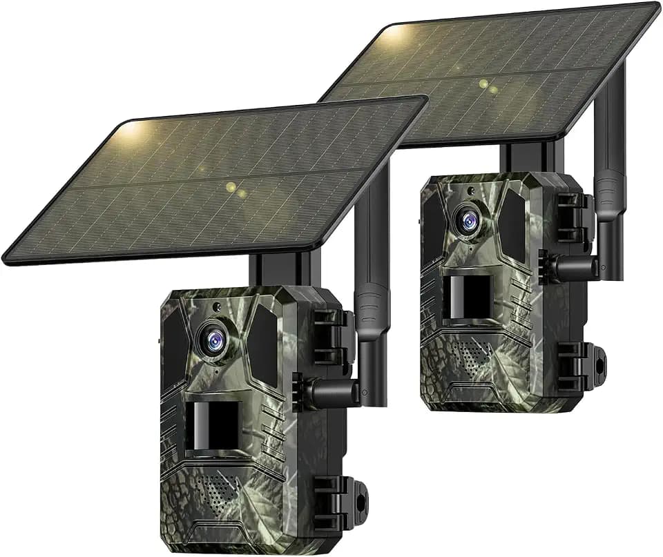 SEHMUA Trail Camera 2 Packs, Cellular Trail Cameras 4G LTE Live View with Built-in SIM Card 0.2s Trigger Speed Game Camera with Night Vision Motion Activated Waterproof Trail Cam